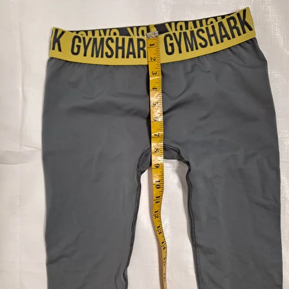 Gymshark Grey And Yellow Waistband Fit Cropped Leggings NWOT - Picture 7 of 9